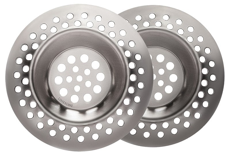 Sink Strainer 3 Inch Bathroom Kitchen Sink Drain Strainer Tub Drain Hair Food Catcher for Kitchen Sink and Bathtub Stainless Steel 2 Pcs