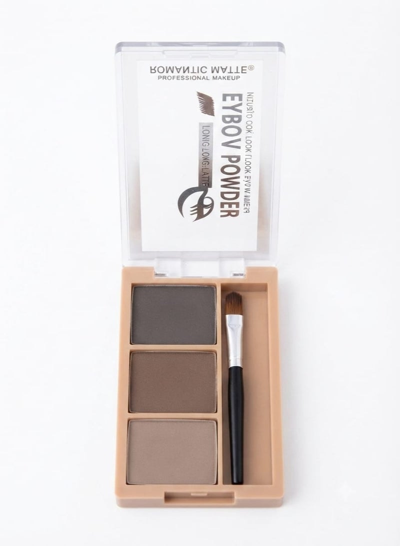 Complete eye makeup set: Eyebrow powder palette (3 colors) + jet black eyeliner - Image 4