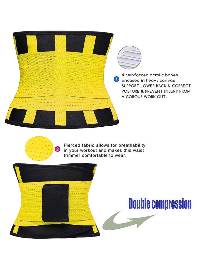 Waist Trainer Belt for Women, Sport Girdle Belt, Slimming Sauna Waist Trimmer Belly Band Sweat Sports Girdle Belt, Exercise Belt with Adjustable Straps, Slimming Body Shaper Belt (L) - Image 2