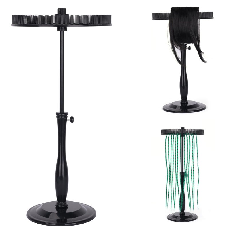 lightmay Hair Extensions Stand Storage and Ensuring Your Hair Stable Applied to Clip Hair Extensions Colors Hair Tinsel Bangs etc Multifunctional Extension Stand is Suitable for Family and Travel Black - Image 2