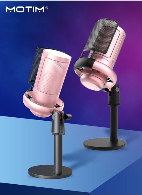 ميكروفون ألعاب ميكروفون مكثف Usb للألعاب، ميكروفون كمبيوتر مكتبي مكثف RGB، ميكروفون كمبيوتر مكتبي على الكمبيوتر الشخصي PS4/ PS4 / PS5 / Mac / الهاتف، كتم الصوت، مرشح البوب، حامل، للألعاب، البث، البودكاست، Twitch، Youtube، Discord
