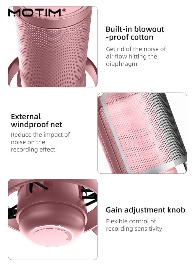 ميكروفون ألعاب ميكروفون مكثف Usb للألعاب، ميكروفون كمبيوتر مكتبي مكثف RGB، ميكروفون كمبيوتر مكتبي على الكمبيوتر الشخصي PS4/ PS4 / PS5 / Mac / الهاتف، كتم الصوت، مرشح البوب، حامل، للألعاب، البث، البودكاست، Twitch، Youtube، Discord