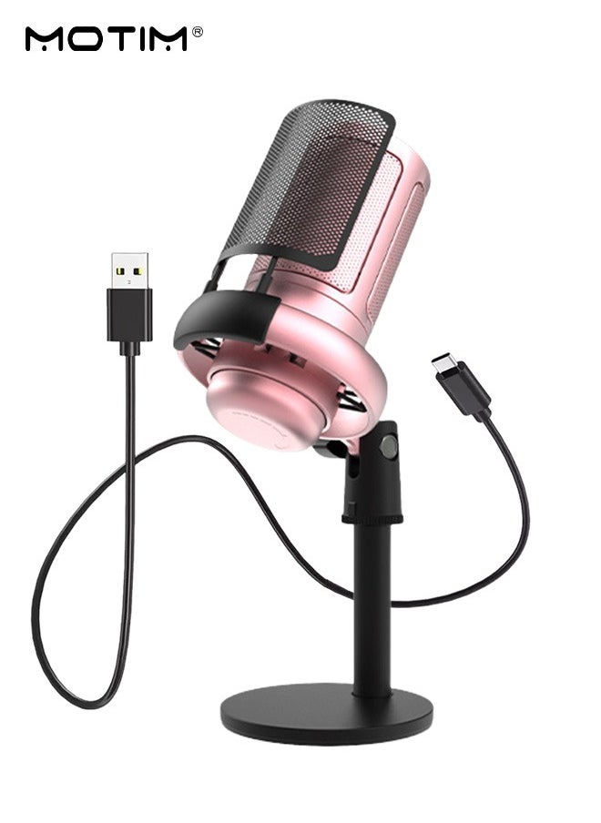 ميكروفون ألعاب ميكروفون مكثف Usb للألعاب، ميكروفون كمبيوتر مكتبي مكثف RGB، ميكروفون كمبيوتر مكتبي على الكمبيوتر الشخصي PS4/ PS4 / PS5 / Mac / الهاتف، كتم الصوت، مرشح البوب، حامل، للألعاب، البث، البودكاست، Twitch، Youtube، Discord