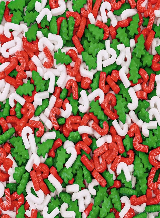 LEBERY Christmas Tree Sprinkles 3.5 Oz Red Green White Sprinkle Edible Christmas Sprinkles Holiday Candy Cane Sprinkle for Cake Decorating Edible Christma Cake Topper Ice Cream Cookie Decor - Image 1