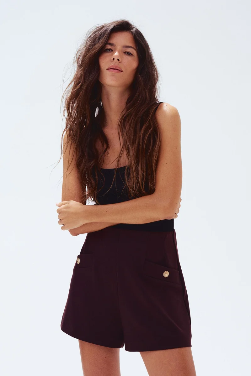 اتش اند ام شورت من نسيج الإنترلوك