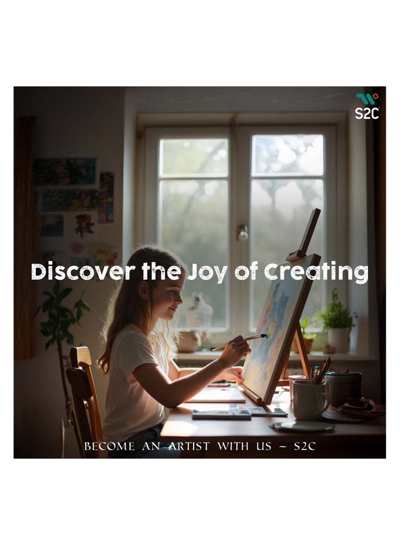 S2C Stretched White Blank Canvas – Artist Canvas Board – Wooden Painting Panel Boards for Acrylic, Oil & Watercolor – DIY Drawing & Painting (Pack of 6) - Image 3