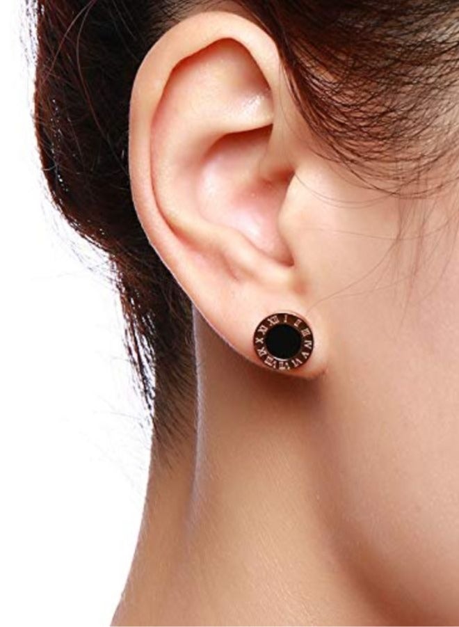 Elegant Roman Numeral Earrings for Women Single Stud Black Color Earring  | Perfect Jewelry Gift for Women  - Image 1