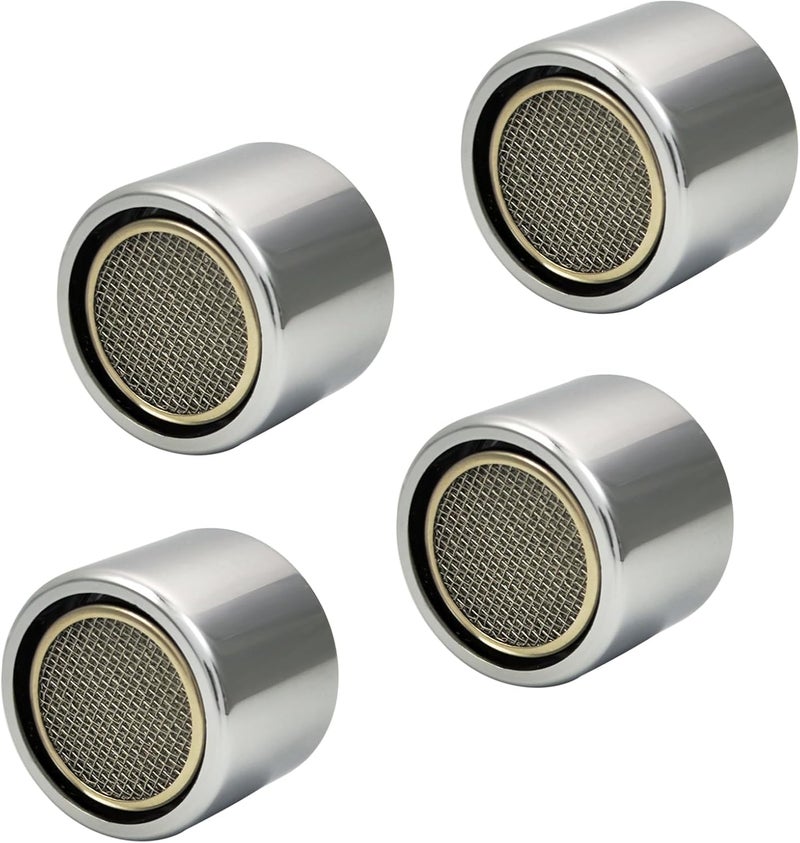 TSBSHum Bathroom Sink Aerator,2.2 GPM Faucet Aerator, Made of Solid Brass and Stainless Steel,55/64 Inch Female Thread Faucet Replacement with Gasket,For Kitchen and Bathroom,4PCS(Silver) - Image 1