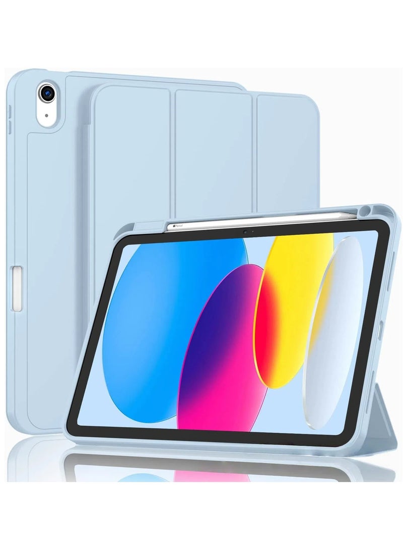 iPad (A16) Case/iPad 10th Generation Case 【11-Inch 2025/10.9 Inch 2022】 with Pencil Holder, Smart Cover with Soft TPU Back 【Support Auto Wake/Sleep】