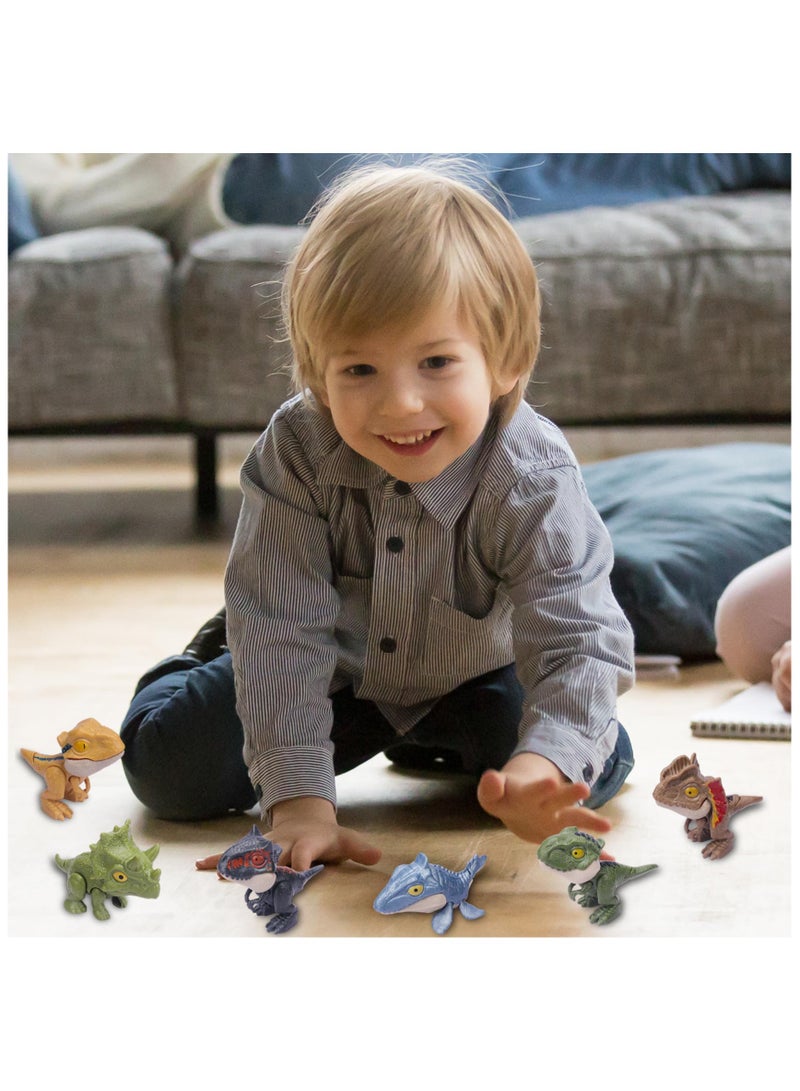 Zikra 6PCS Biting Finger Dinosaurs Toy, Dinosaurs Collectibles for Display, Fun Snap Squad Dino Toys, Jurassic World Dinosaur Toys, for 3+ Year Old Kids Birthday Gift Dino Party Gift Decorate for Kids - Image 3