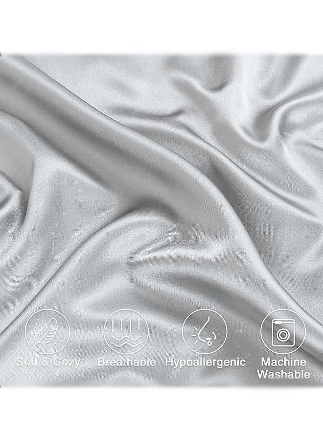 2PCS Satin Pillowcase for Hair and Skin-Soft  Silky Pillow Covers for Sleeping-Satin Pillow Covers with Envelope Closure - Image 4