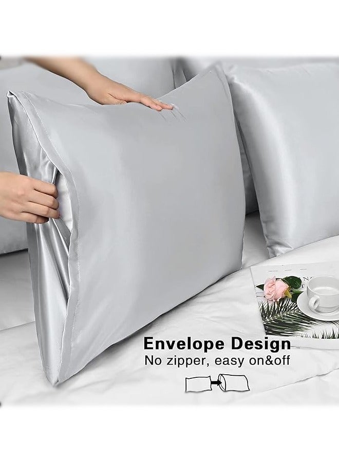 2PCS Satin Pillowcase for Hair and Skin-Soft  Silky Pillow Covers for Sleeping-Satin Pillow Covers with Envelope Closure - Image 3