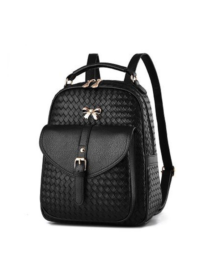 Women's Leather Backpack with Cowhide Pattern Novelty Design Fashion Short Distance Travel Bag - Image 1
