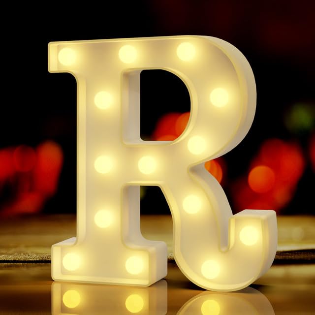 QWZify Marquee Light Up Letters R  Happy Birthday Light Up Sign  Led Decor  Merry Christmas Light Up Sign  Bar Light Up Sign  Will You Marry Me Sign  Night Light for Girls  Teen Girls Gift Ideas - Image 1
