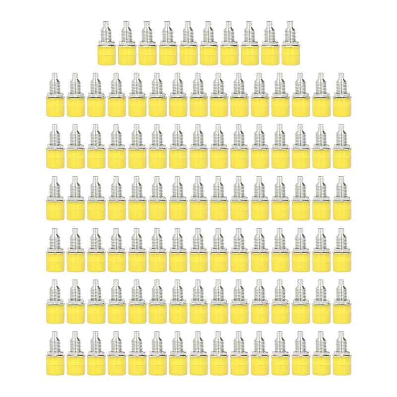 Yellow Banana Plugs M6 4mm 100 Pcs Electrical Connectors - Image 5