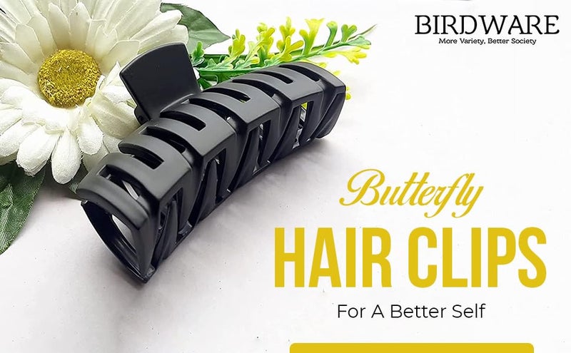 BIRDWARE Hair Clutcher Claw Clip Stone Butterfly Clips Hair Clips For Women & Girls (Pack of 1, Big-Size, Multi Color, Acrylic Material) - Image 2