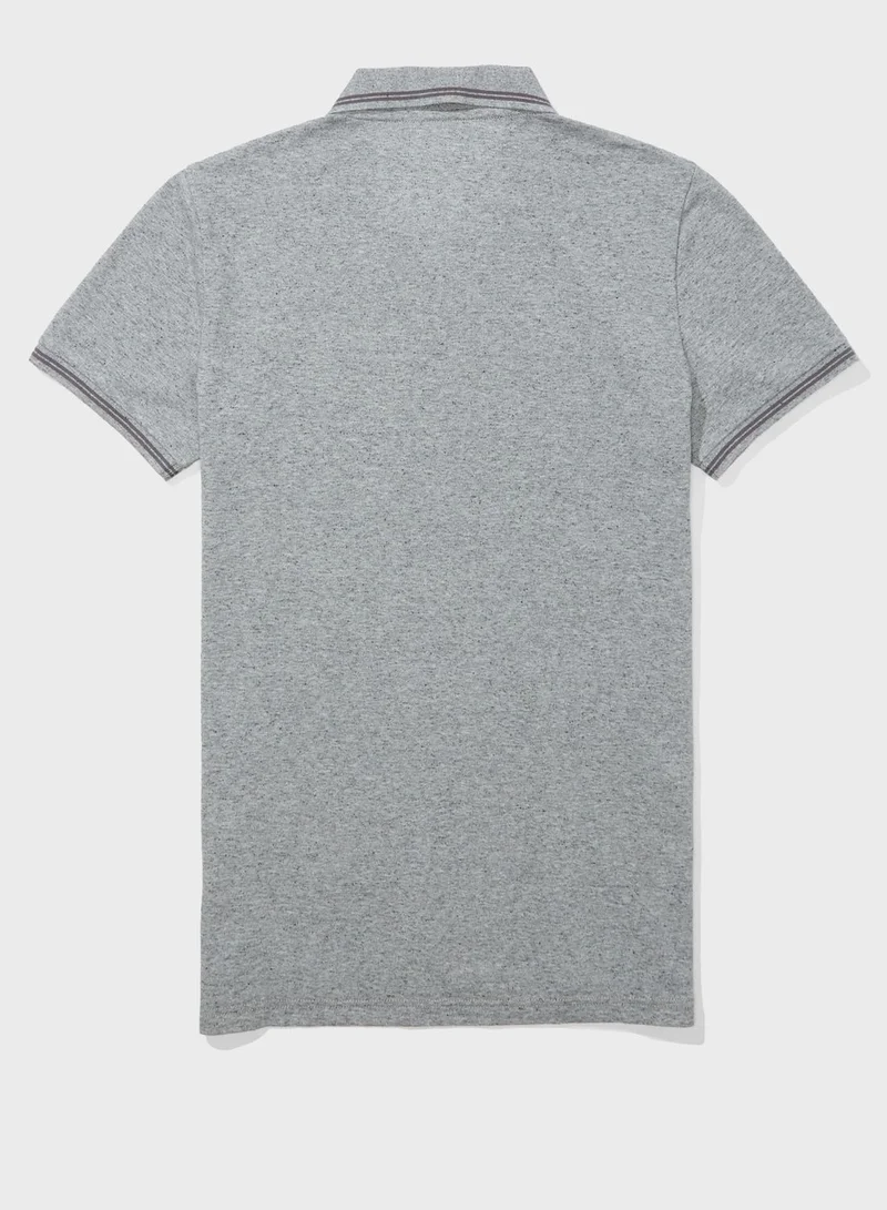 American Eagle  Tipped Slim Fit Polo for Men | Best Price UAE