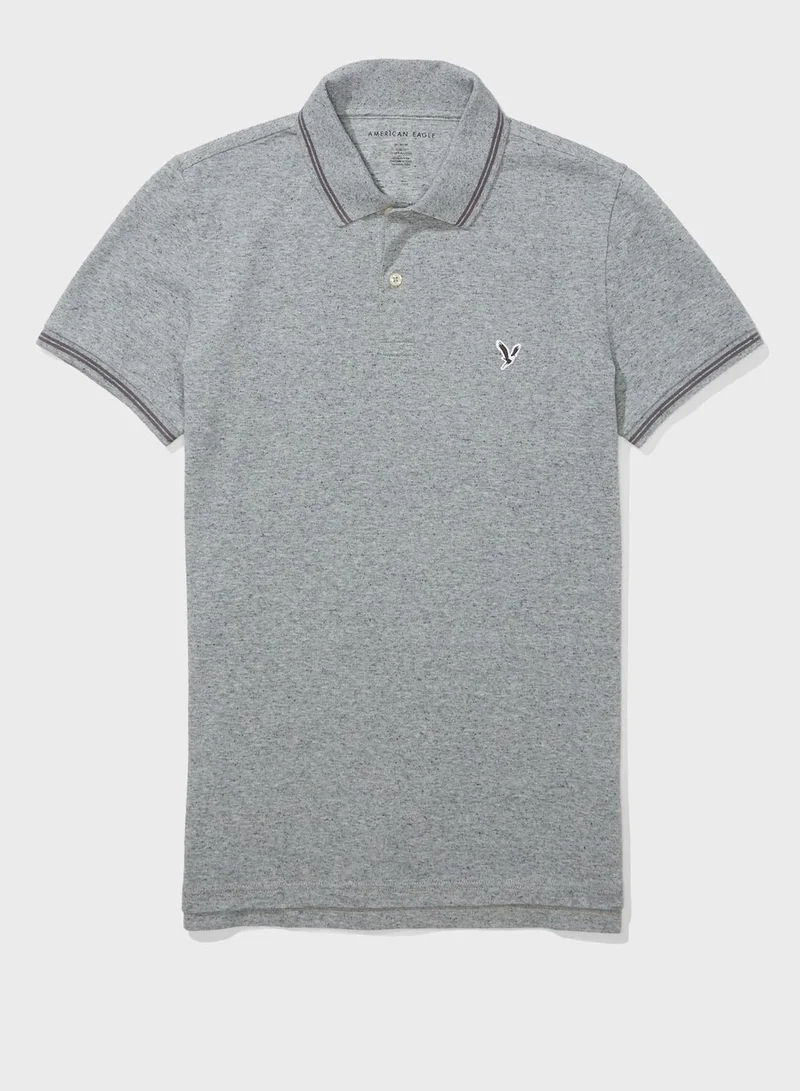 American Eagle  Tipped Slim Fit Polo for Men | Best Price UAE