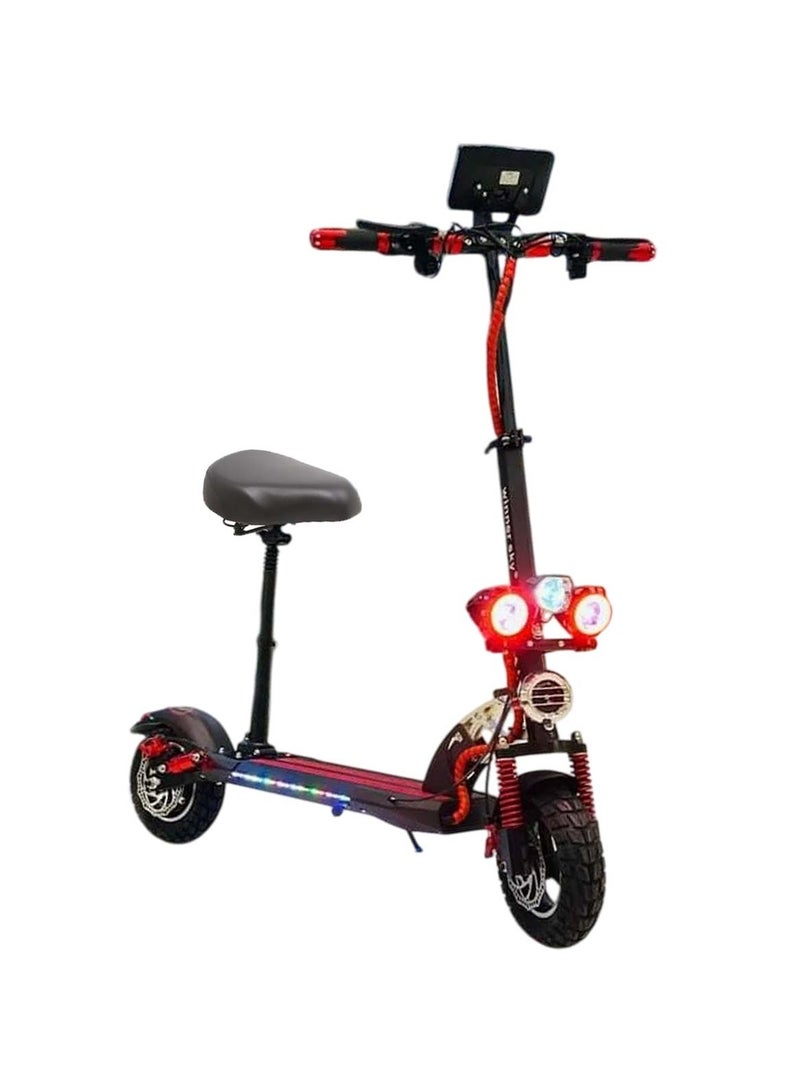 وينر سكاي سكوتر كهربائي E10 Pro 1 مع عداد رقمي، محرك 1500 واط، بطارية 48 فولت، أحمر - Image 1