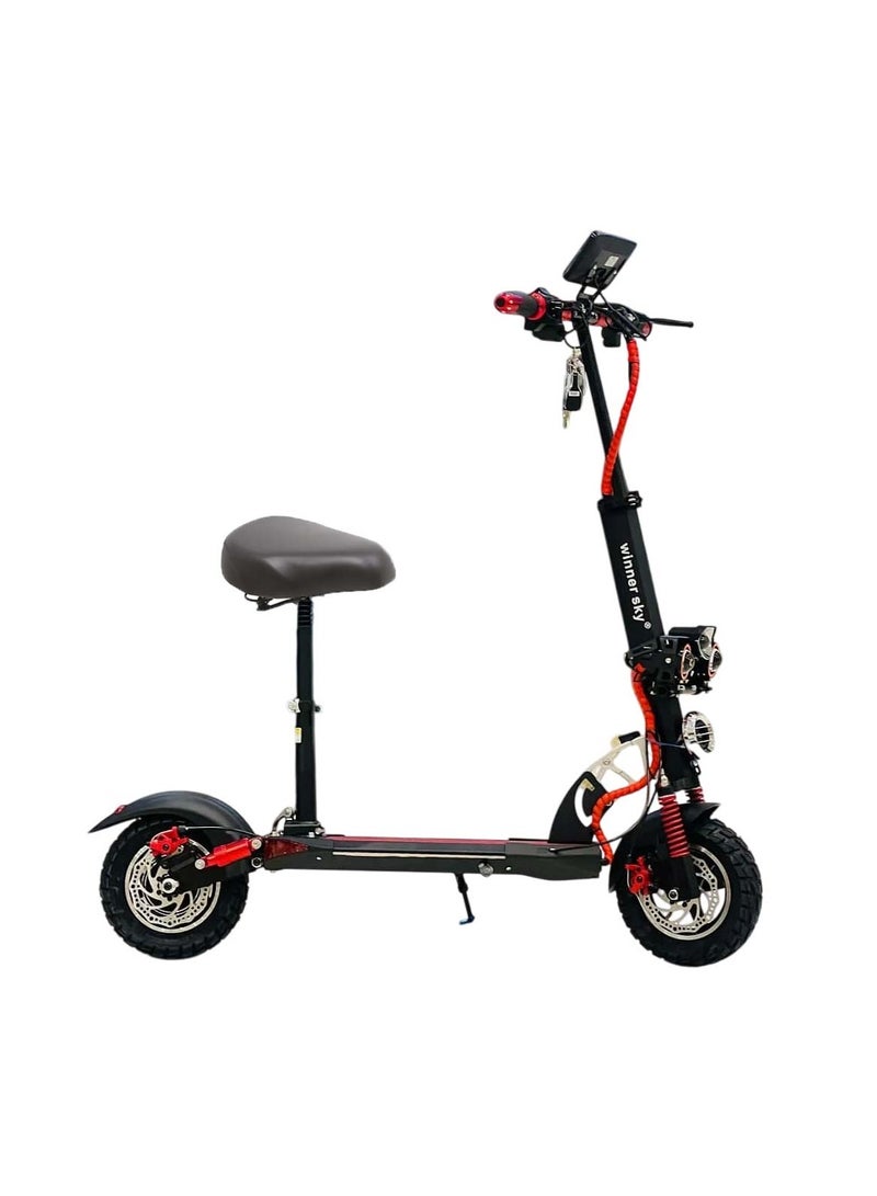وينر سكاي سكوتر كهربائي E10 Pro 1 مع عداد رقمي، محرك 1500 واط، بطارية 48 فولت، أحمر - Image 2