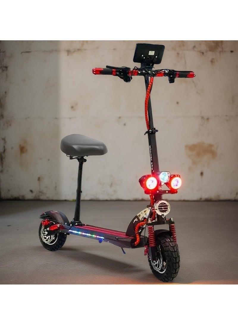 وينر سكاي سكوتر كهربائي E10 Pro 1 مع عداد رقمي، محرك 1500 واط، بطارية 48 فولت، أحمر - Image 3