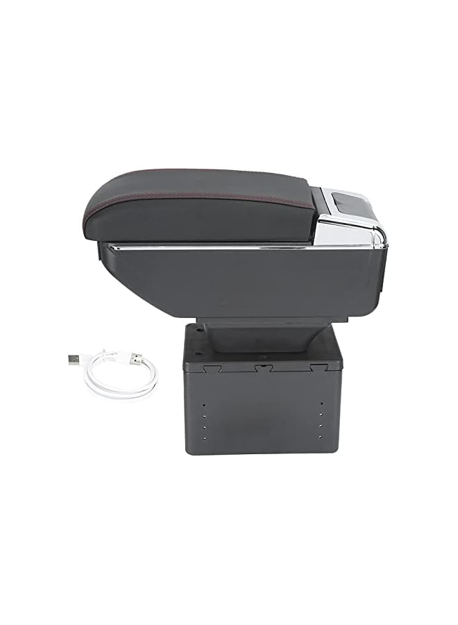 S-TOP Universal Car Center Console Armrest Box Container Adjustable with USB Interface - Black ABS Material, Suitable for Most Vehicle - Image 4