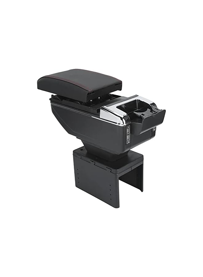 S-TOP Universal Car Center Console Armrest Box Container Adjustable with USB Interface - Black ABS Material, Suitable for Most Vehicle - Image 3