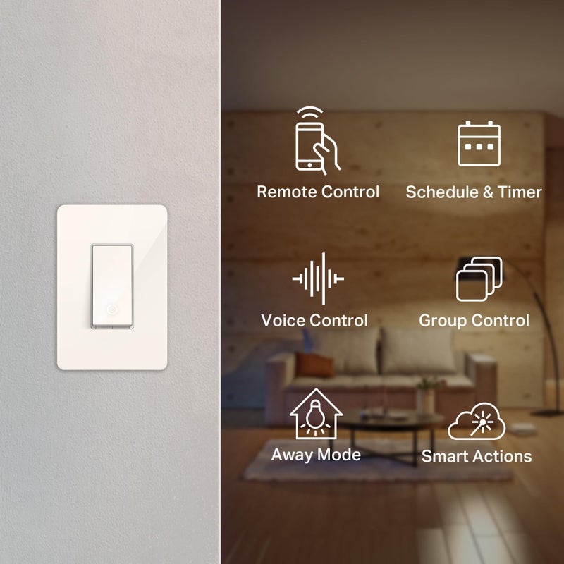 Kasa Smart Light Switch HS200-LA, Light Almond, Single Pole,Neutral Wire Required, 2.4GHz Wi-Fi Light Switch Compatible with Alexa and Google Home, UL Certified, No Hub Required - Image 2