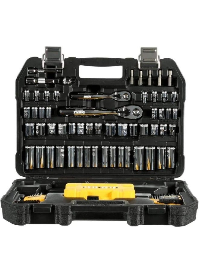 Mechanics Tools Kit And Socket Set, 1/4" And 3/8" Drive, Sae, 108-Piece