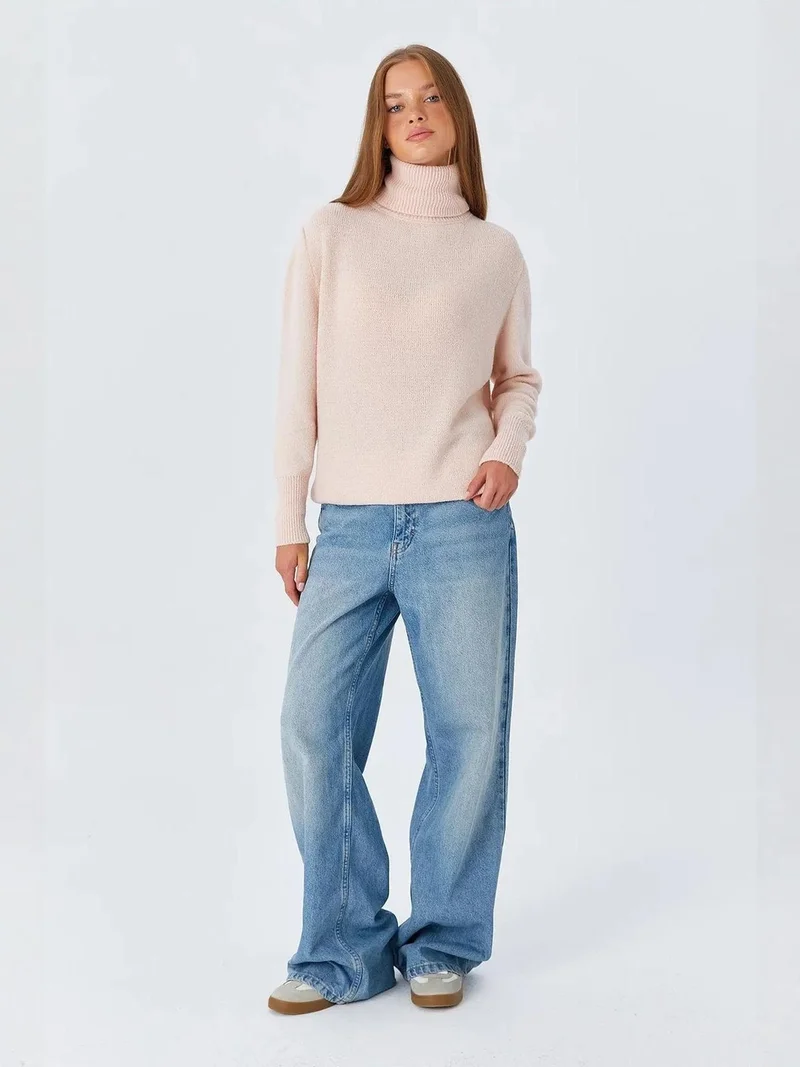 MixRay Mixray Thick Ribbed Turtleneck Sweater