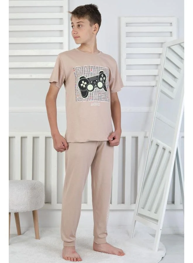 Zuzunga Gamer Console Pattern Short Sleeve Boys' Pajama Set.