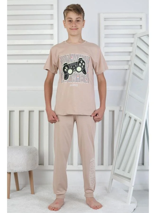 Zuzunga Gamer Console Pattern Short Sleeve Boys' Pajama Set.