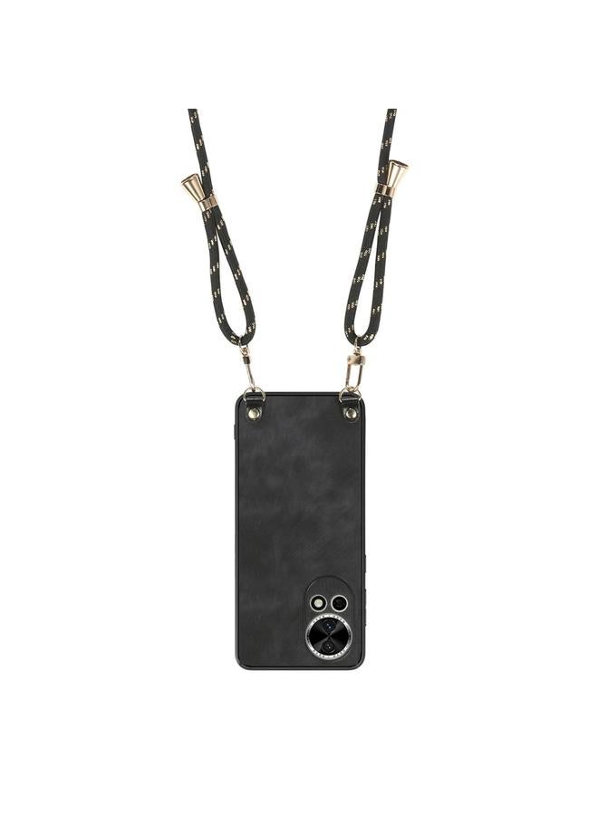 زبون جراب لهاتف Huawei nova 9 مصنوع من الجلد العتيق مع حزام كتف - Image 3