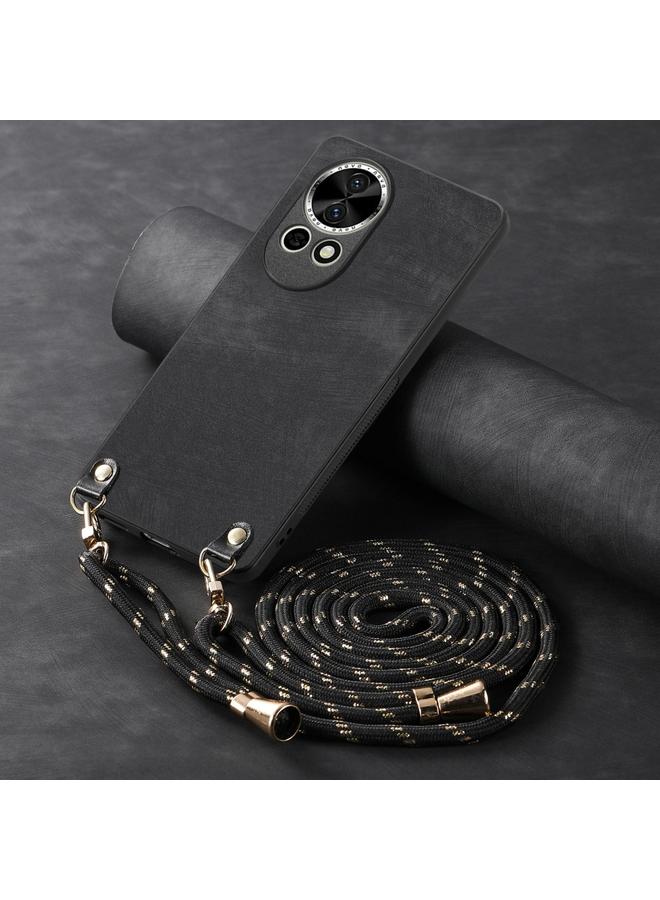 زبون جراب لهاتف Huawei nova 9 مصنوع من الجلد العتيق مع حزام كتف - Image 4