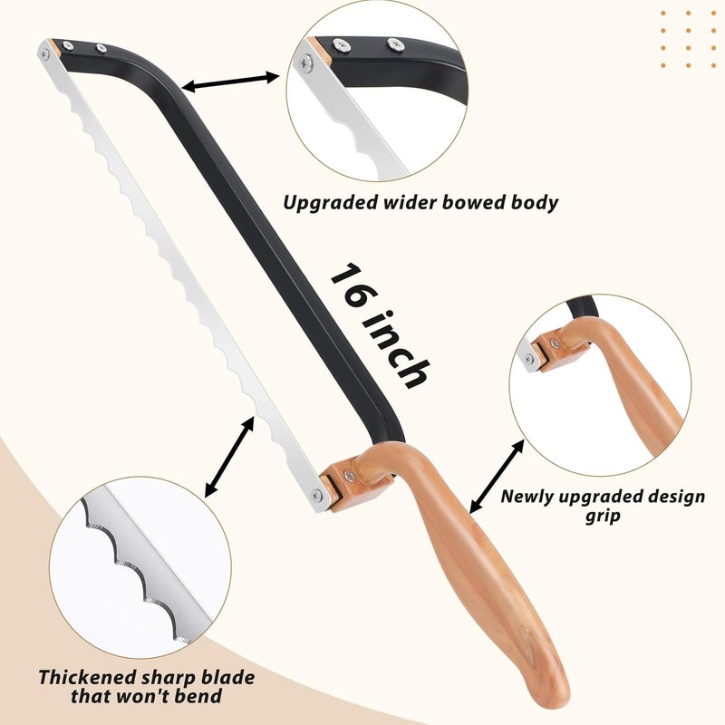 Ittnim Bread Knife for Homemade Bread Bow Knife 16", Bread Saw Sourdough Slicer Aluminum Alloy Sourdough Cutter Suit for Left & Right Handed People to Cut Baguettes Vegetables Fruits - Image 5