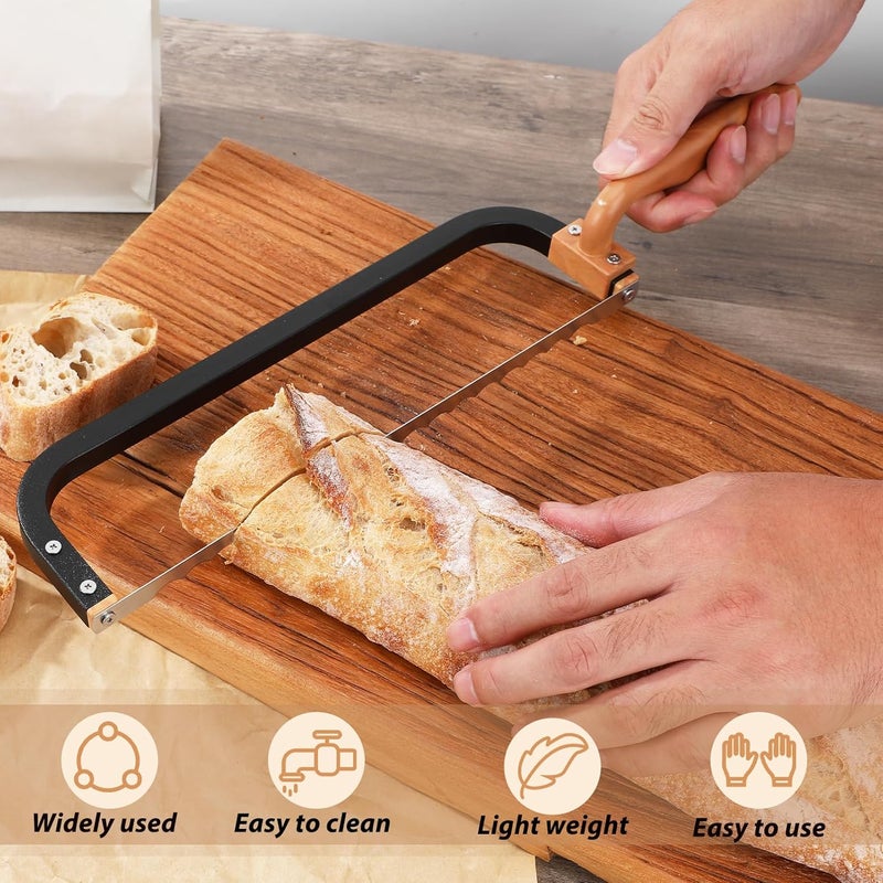 Ittnim Bread Knife for Homemade Bread Bow Knife 16", Bread Saw Sourdough Slicer Aluminum Alloy Sourdough Cutter Suit for Left & Right Handed People to Cut Baguettes Vegetables Fruits - Image 4
