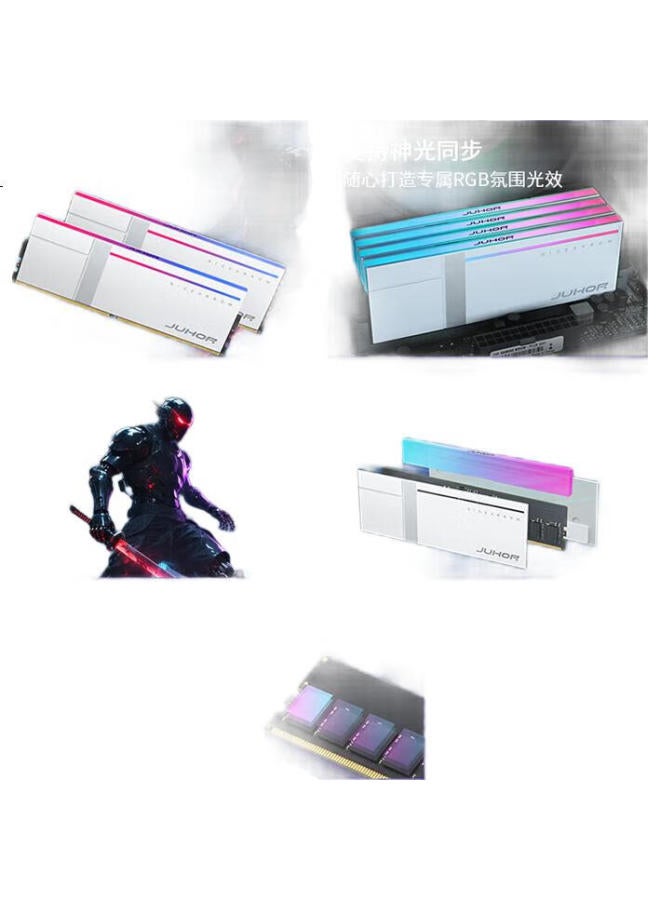 JUHOR Juhor 32Gb (16Gb X 2) Kit, Ddr5 6000 Desktop Memory, Hynix A-Die Chips, Cl28, Dual-Channel Rgb Light Bar - Image 2