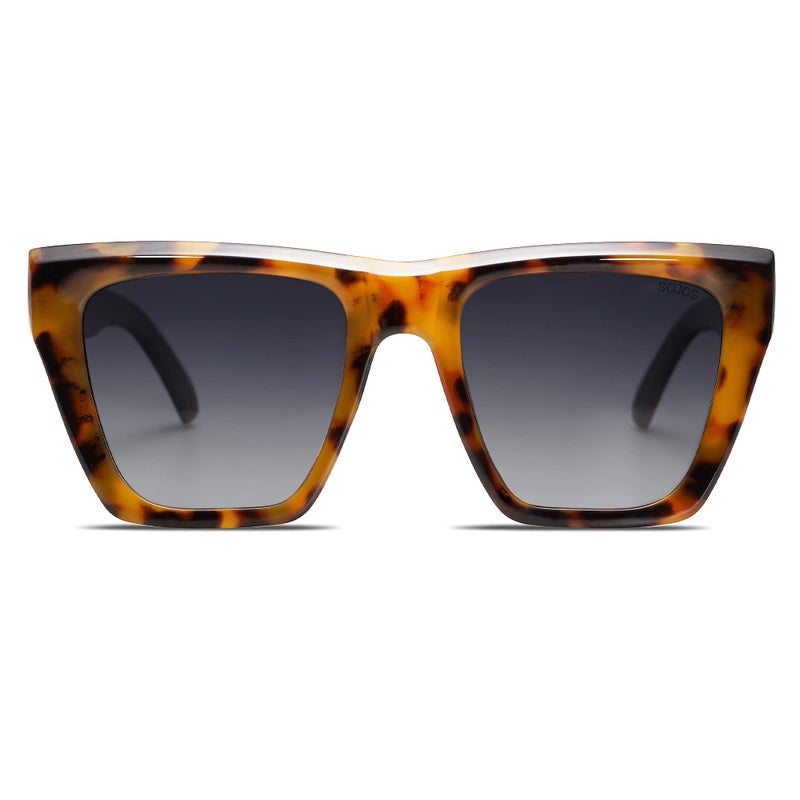 SOJOS Fashion Oversized Square Cat Eye Polarized Sunglasses for Women Trendy Cateye Style Womens Sunglasses SJ2179, Tortoise Frame/Grey Grading Lens - Image 3