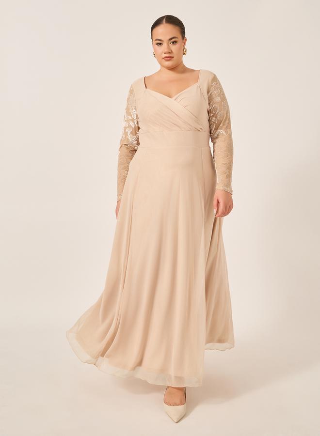 ستايلي فستان سهرة بأكمام دانتيل - Image 1