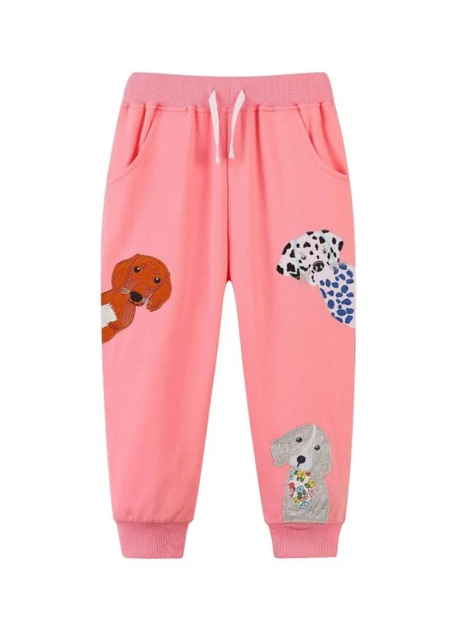 يونيكي Pink Regular Fit Mid Rise Printed Trackpant