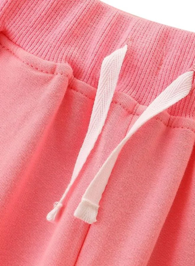 YUNIQEE Pink Regular Fit Mid Rise Printed Trackpant