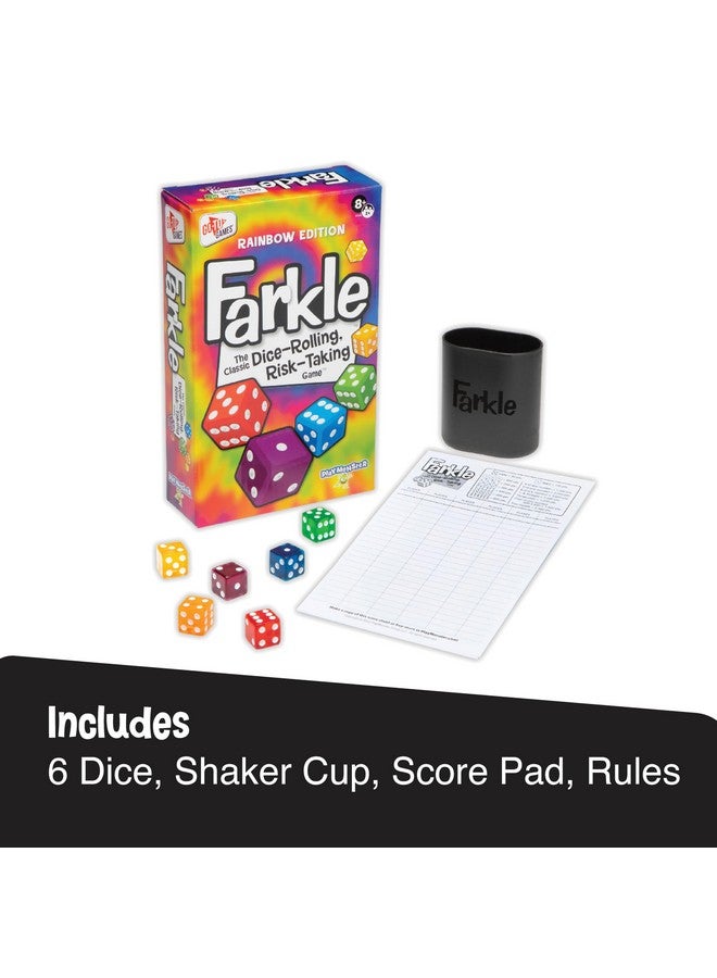 PlayMonster Farkle Classic Dice Game - Rainbow Kids Games, Dice Games, Family Games, Travel Games, Adult Games, Board Games, Dice Cup, Dice Set, Farkle Score Sheets Included, Ages 8+ - Image 2