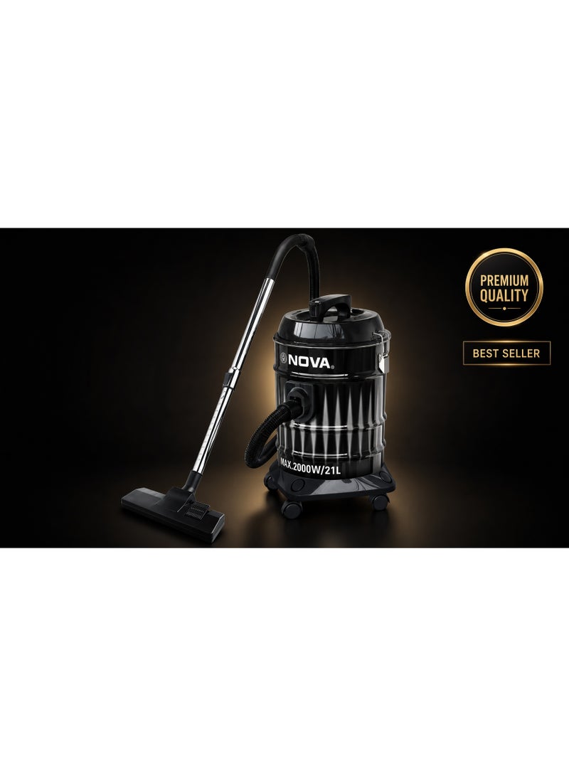 NOVA NVC-801HP Drum Vacuum Cleaner, 2000W, 21L Capacity, Dry/Blow - Image 5