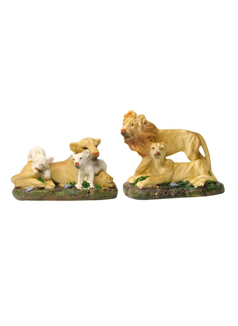 Wonderland - Wonderland Resin Miniature Set of 2 Lions|Tray Gardening Décor - Image 1