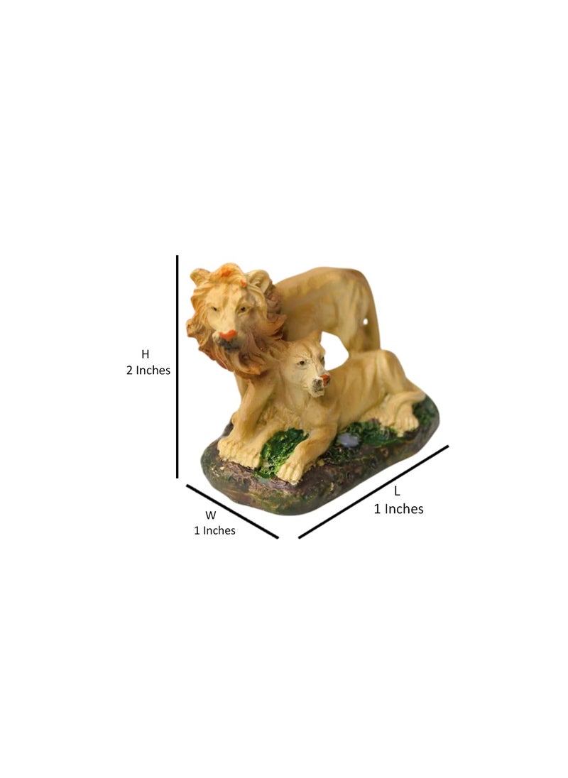 Wonderland - Wonderland Resin Miniature Set of 2 Lions|Tray Gardening Décor - Image 1