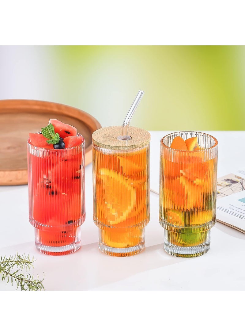 BLISS START BLISS START Stackable Glass Sipper Bottle with Wooden Lid and Glass Straw Kids Tumbler for Fruit Juice Milk Cup Green Tea and Coffee Mug with Lid and Straw Pack of 1 350 ML  - Image 2