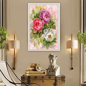 Simxen Enchanting Flower Rose 5D DIY Diamond Art Painting Kit Rhinestone Crystal Embroidery Craft Canvas Painting Pictures for Kids and Adults Ideal for Home Wall Decor 30x40 cm Flower - Image 3