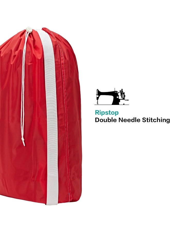 HOMEST XL Nylon Laundry Bag with Strap Large Dirty Garments Organizer Easy Fit a Hamper or Clothing Basket Can Carry Up to 4 Loads of Clothes Red - Image 5