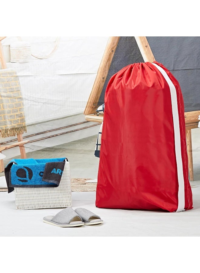HOMEST XL Nylon Laundry Bag with Strap Large Dirty Garments Organizer Easy Fit a Hamper or Clothing Basket Can Carry Up to 4 Loads of Clothes Red - Image 4