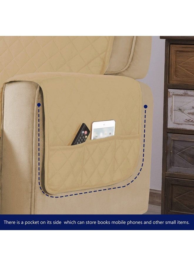 subrtex - Recliner Chair Covers Small Recliner Sofa Slipcovers Reversible Washable Recliner Chair Protector With Elastic Adjustable Strap (Small Khaki) - Image 1